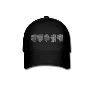PROUD in Scratched Lines - Baseball Cap - black