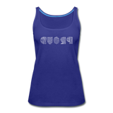 PROUD in Scratched Lines - Premium Tank Top - royal blue