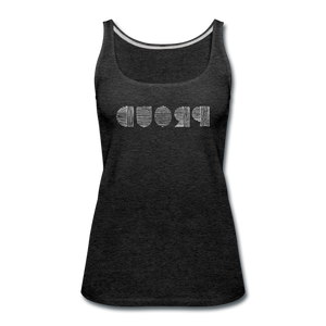 PROUD in Scratched Lines - Premium Tank Top - charcoal gray