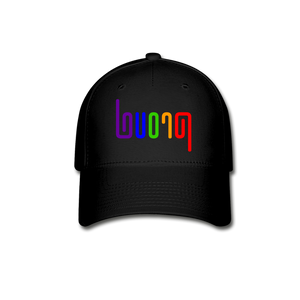 PROUD in Rainbow Abstract Lines - Baseball Cap - black