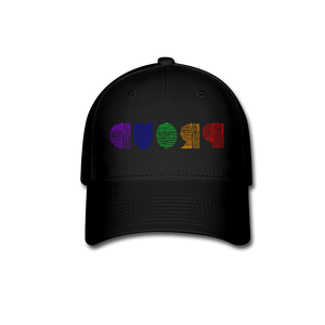 PROUD in Rainbow Scratched Lines - Baseball Cap - black