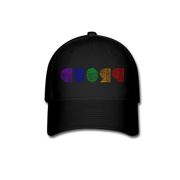 PROUD in Rainbow Scratched Lines - Baseball Cap - black