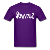 SURVIVOR in Ribbon & Writing - Classic T-Shirt - purple