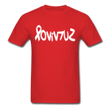 SURVIVOR in Ribbon & Writing - Classic T-Shirt - red