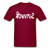 SURVIVOR in Ribbon & Writing - Classic T-Shirt - burgundy