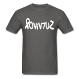 SURVIVOR in Ribbon & Writing - Classic T-Shirt - charcoal