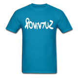 SURVIVOR in Ribbon & Writing - Classic T-Shirt - turquoise