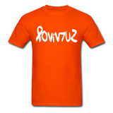 SURVIVOR in Ribbon & Writing - Classic T-Shirt - orange