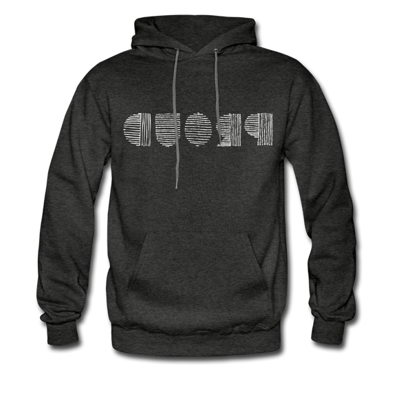 PROUD in Scratched Lines - Adult Hoodie - charcoal gray