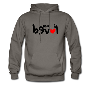 LOVED in Drawn Characters - Adult Hoodie - charcoal gray
