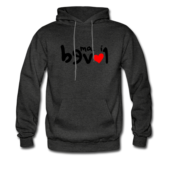 LOVED in Drawn Characters - Adult Hoodie - charcoal gray