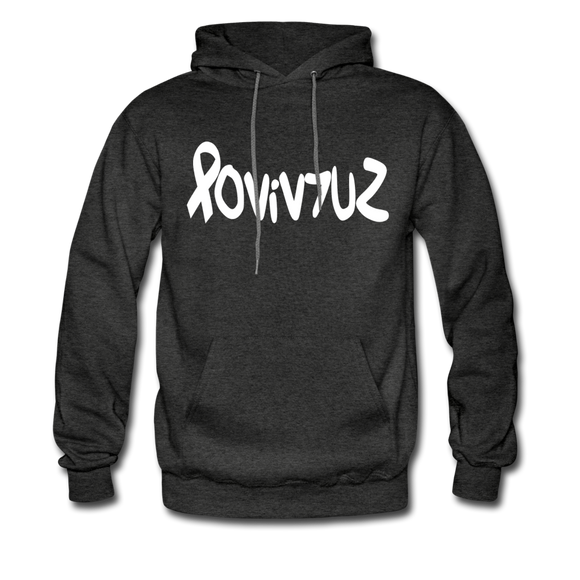 SURVIVOR in Ribbon & Writing - Adult Hoodie - charcoal gray