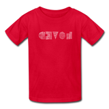 LOVED in Scratched Lines - Child's T-Shirt - red