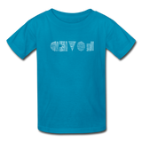 LOVED in Scratched Lines - Child's T-Shirt - turquoise