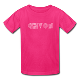 LOVED in Scratched Lines - Child's T-Shirt - fuchsia