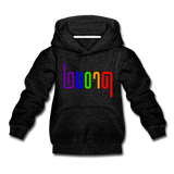 PROUD in Rainbow Abstract Lines - Children's Hoodie - charcoal gray