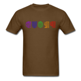 PROUD in Rainbow Scratched Lines - Classic T-Shirt - brown