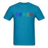 PROUD in Rainbow Scratched Lines - Classic T-Shirt - turquoise