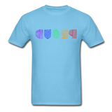 PROUD in Rainbow Scratched Lines - Classic T-Shirt - aquatic blue