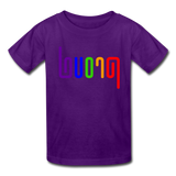 PROUD in Rainbow Abstract Lines - Child's T-Shirt - purple