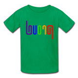 PROUD in Rainbow Abstract Lines - Child's T-Shirt - kelly green