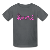 SURVIVOR in Pink Ribbon & Writing - Child's T-Shirt - charcoal