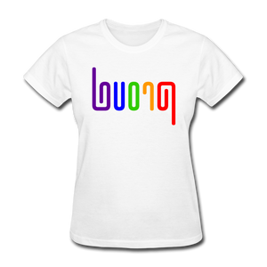 PROUD in Rainbow Abstract Lines - Women's Shirt - white