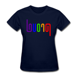 PROUD in Rainbow Abstract Lines - Women's Shirt - navy