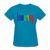PROUD in Rainbow Abstract Lines - Women's Shirt - turquoise