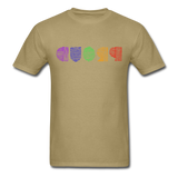 PROUD in Rainbow Scratched Lines - Classic T-Shirt - khaki