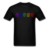 PROUD in Rainbow Scratched Lines - Classic T-Shirt - black