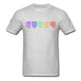 PROUD in Rainbow Scratched Lines - Classic T-Shirt - heather gray