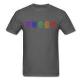 PROUD in Rainbow Scratched Lines - Classic T-Shirt - charcoal