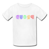 PROUD in Rainbow Scratched Lines - Child's T-Shirt - white