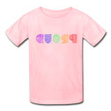 PROUD in Rainbow Scratched Lines - Child's T-Shirt - pink
