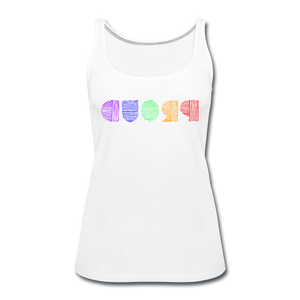 PROUD in Rainbow Scratched Lines - Premium Tank Top - white