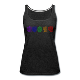 PROUD in Rainbow Scratched Lines - Premium Tank Top - charcoal gray