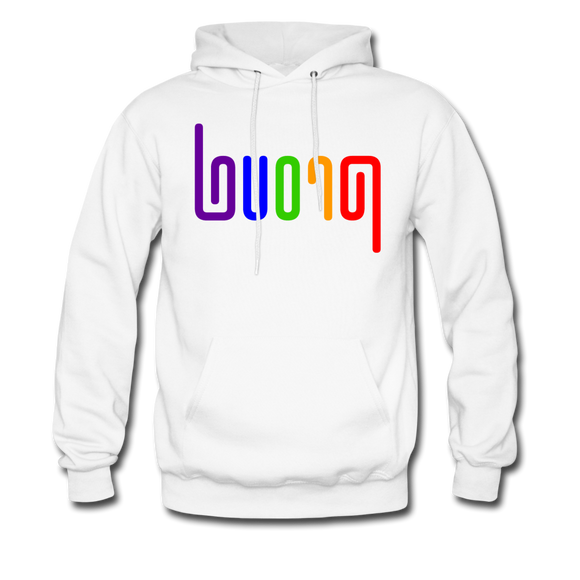 PROUD in Rainbow Abstract Lines - Adult Hoodie - white