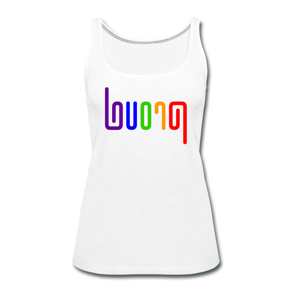 PROUD in Rainbow Abstract Lines - Premium Tank Top - white