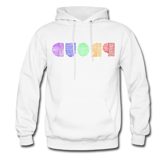 PROUD in Rainbow Scratched Lines - Adult Hoodie - white