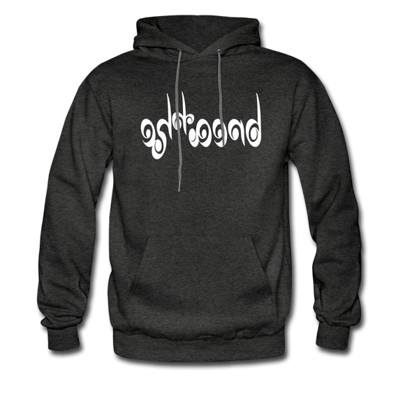 BREATHE in Curly Characters - Adult Hoodie - charcoal gray