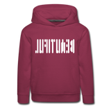 BEAUTIFUL in Abstract Dots - Children's Hoodie - burgundy