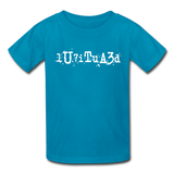 BEAUTIFUL in Typed Characters - Child's T-Shirt - turquoise