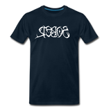 SOBER in Tribal Characters - Organic Cotton T-Shirt - deep navy
