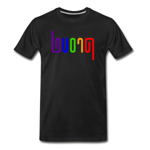 PROUD in Rainbow Abstract Lines - Organic Cotton T-Shirt - white