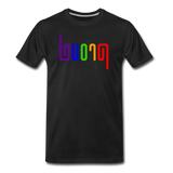 PROUD in Rainbow Abstract Lines - Organic Cotton T-Shirt - black