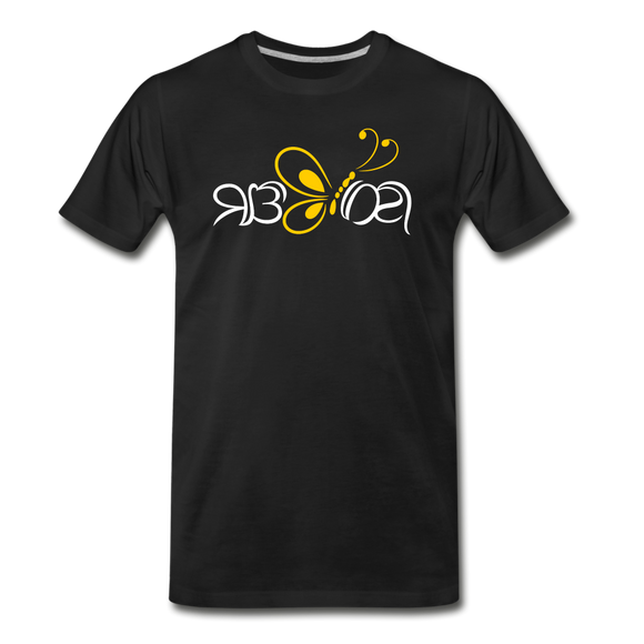 SOBER in Butterfly & Abstract Characters - Organic Cotton T-Shirt - black