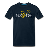 SOBER in Butterfly & Abstract Characters - Organic Cotton T-Shirt - deep navy