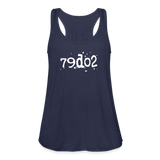 SOBER in Typed Characters - Women's Flowy Tank Top - navy