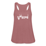 BREATHE in Curly Characters - Women's Flowy Tank Top - mauve